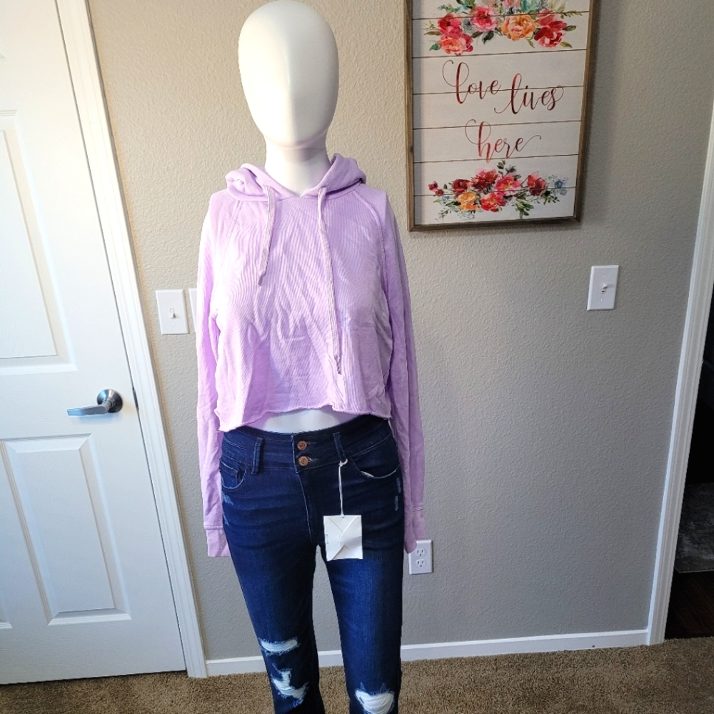 Purple cropped sweatshirt